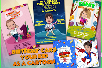 design birthday card or invitation for kids
