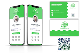 do smart interactive digital business card design, vcard, like personal website