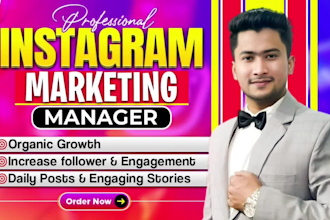 be your instagram marketing manager for organic growth and engagement