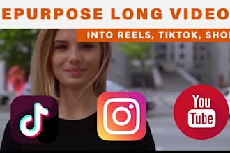 repurpose youtube shorts podcast long video into instagram reels tiktok