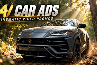 do cinematic ai car commercials video ads, automotive product promo video ads