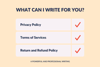 write perfect privacy policy and tos and other policies