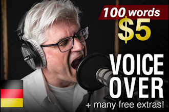 produce a male german voice over in a crisp and clear voice