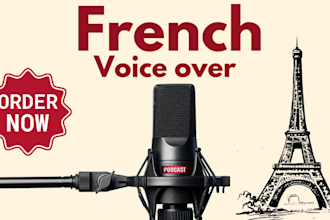 record a professional french female voice over in 48h