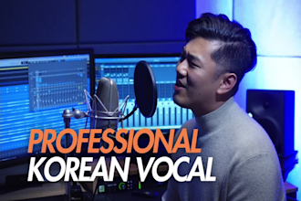 professionally record male vocals in korean and english