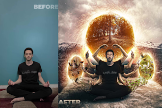 do photo manipulation, photo compositing, blend and photo editing