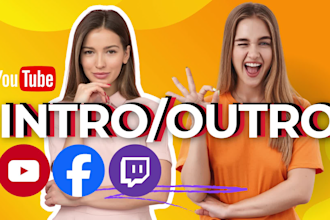 do youtube intro outro animated logo and lower thirds