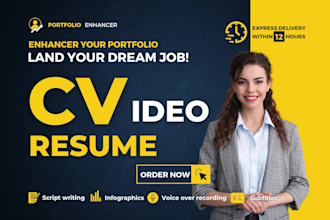 design motion graphics CV video resume or portfolio presentation video