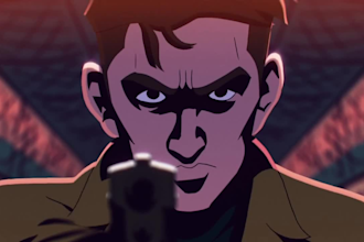 create 2d music video, 2d cartoon animation, animated short file anime fighting