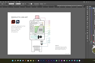 draw line art illustration, technical drawings, and instruction manuals