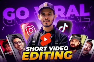 do video editing for youtube shorts, insta and tiktok reels