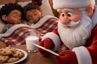 make ai 3d christmas animation, merry christmas video ads, christmas music video