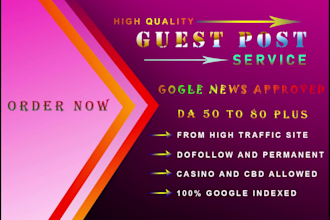 do guest post, blogger outreach with dofollow backlinks on high da sites