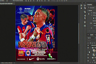 design eyecatching posters, matchday lineups, and social media graphics