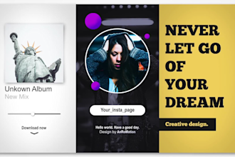 create modern instagram story video, facebook ads or promo