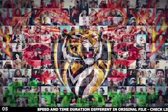 create modern photo mosaic logo intro video mosaic animation, mosaiv intro video