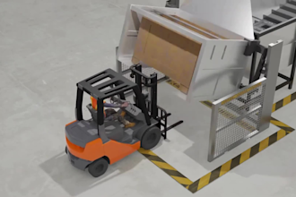 create 3d industrial animation, factory warehouse animation, forklift animation