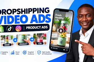 do ad creation commercial droshipping titkok facebook shopify video ads