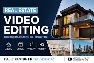 do realtor real estate video editing with motion graphics