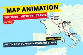 create cinematic map animation for history or youtube videos