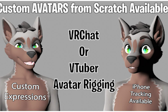 create or rig avatar, 3d character or anime model for vrchat or vtuber