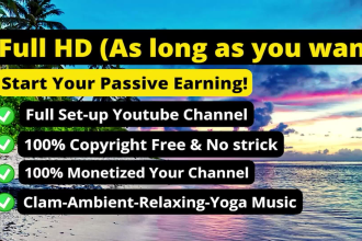 create youtube channel 50x1 hour relaxing meditation music videos