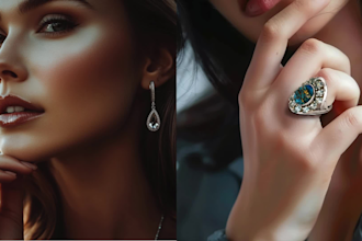 retouch and put your jewelry on ai realistic model photos