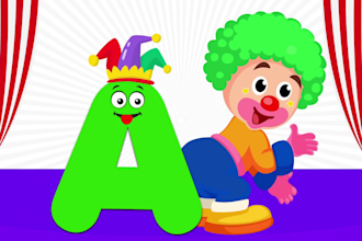 create educational 2d kids learning videos