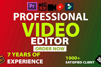 professionally edit vlogs, reels, podcasts and all kind of video editing