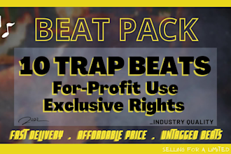 give you 10 hard hip hop trap type beats for profit use