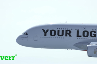 promote your business logo on airplane video