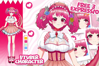 design and rig pro vtuber character in live2d, for vtuber model and vtube studio