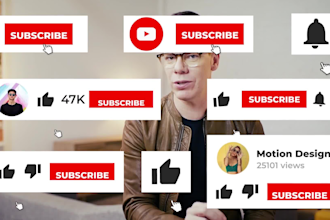 create youtube subscribe  animation, notification, bell, like