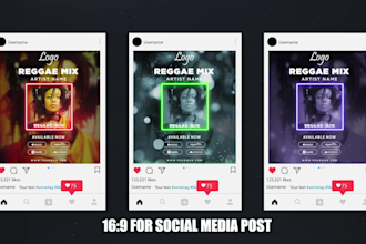 create music promo video for instagram, facebook, youtube and tiktok