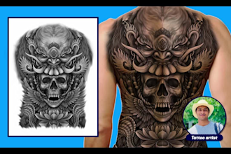 Hot Deals!  draw custom tattoo design, unique and personalized artwork