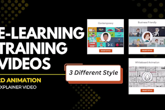 create full training courses and animated explainer videos