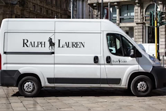 place your logo on courier truck van logistic cargo movers mockup