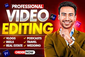 edit youtube vlogs, reels, shorts and all type of video editing in 24 hours