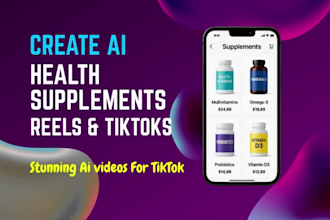 create ai health supplements reels and tiktok videos
