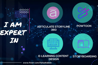 design elearning course using the licensed version of storyline 360 and powtoon