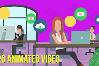 create 2d animated marketing video ad or explainer sales and cartoon story video