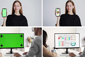 do screen replacement, greenscreen remove, cleanups