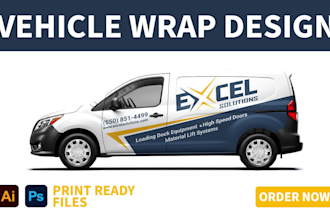 design custom van wrap, truck wrap and car wrap design