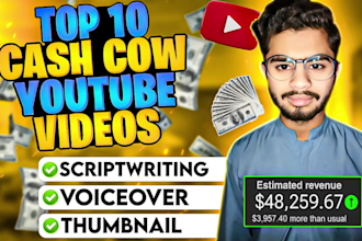 do the top 10 cash cow faceless videos and cash cow youtube automation