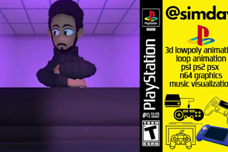 do retro 3d lowpoly ps1 ps2 psx music visualizer, spotify canvas, loop animation