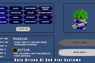 develop game systems and features in unity