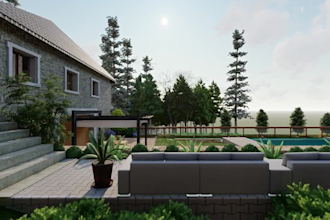 design landscape for backyard, front yard, patio, or garden