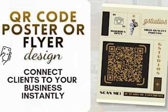 design a professional poster or flyer with a qr code