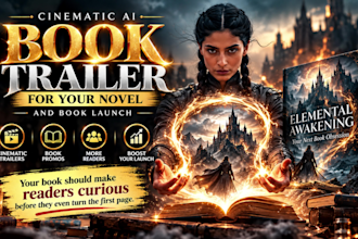 create cinematic ai book trailer for your novel and book launch