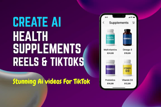 create ai health and supplements promotional reels and tiktok videos